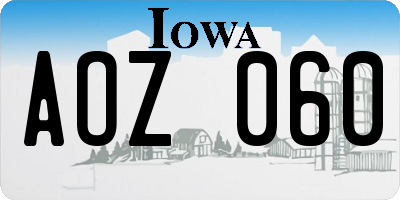 IA license plate AOZ060