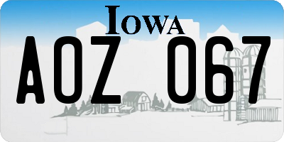 IA license plate AOZ067