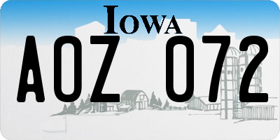 IA license plate AOZ072