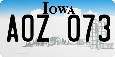 IA license plate AOZ073