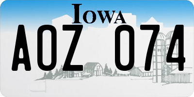 IA license plate AOZ074