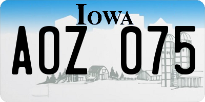 IA license plate AOZ075