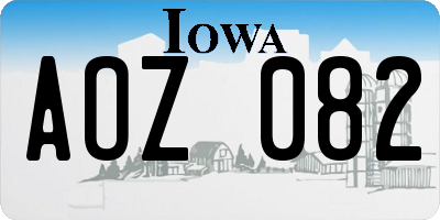 IA license plate AOZ082