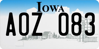 IA license plate AOZ083