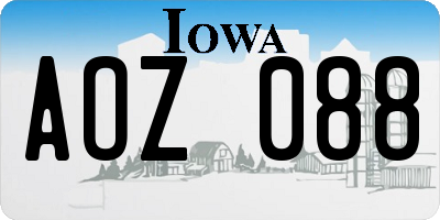 IA license plate AOZ088