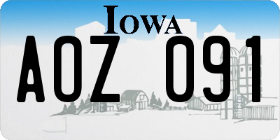 IA license plate AOZ091
