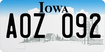 IA license plate AOZ092