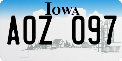 IA license plate AOZ097