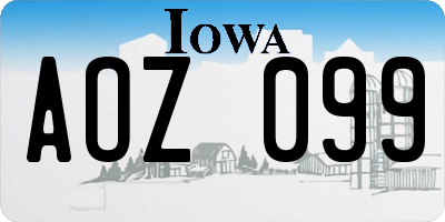 IA license plate AOZ099