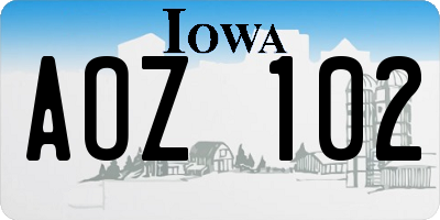 IA license plate AOZ102