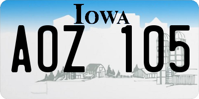 IA license plate AOZ105