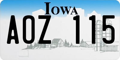 IA license plate AOZ115