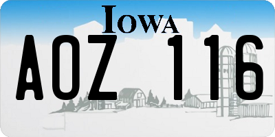IA license plate AOZ116