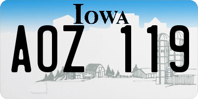 IA license plate AOZ119