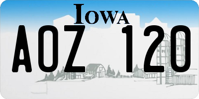 IA license plate AOZ120
