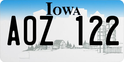 IA license plate AOZ122