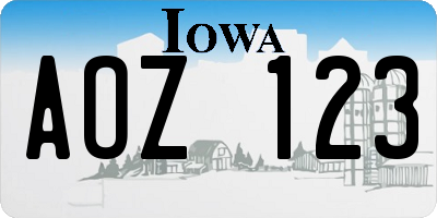IA license plate AOZ123