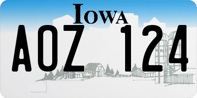 IA license plate AOZ124