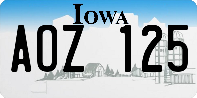 IA license plate AOZ125