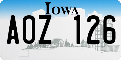 IA license plate AOZ126