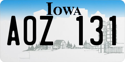 IA license plate AOZ131