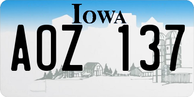 IA license plate AOZ137