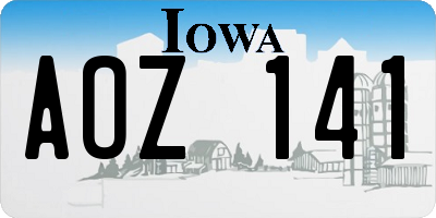 IA license plate AOZ141