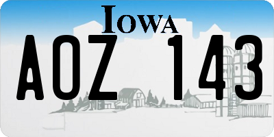 IA license plate AOZ143