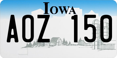 IA license plate AOZ150