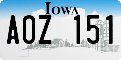 IA license plate AOZ151