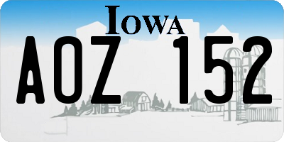 IA license plate AOZ152
