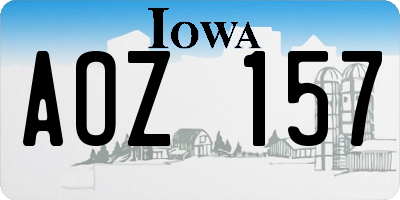 IA license plate AOZ157