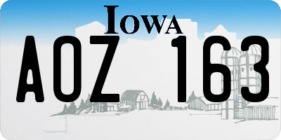 IA license plate AOZ163