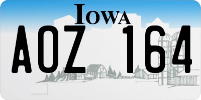 IA license plate AOZ164