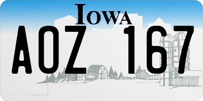 IA license plate AOZ167