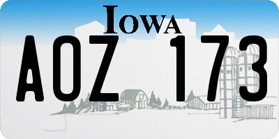 IA license plate AOZ173