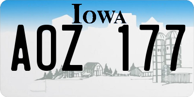IA license plate AOZ177