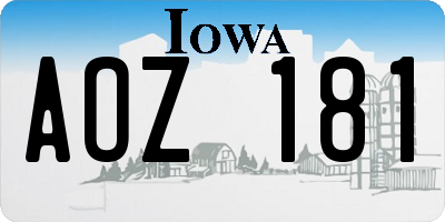 IA license plate AOZ181