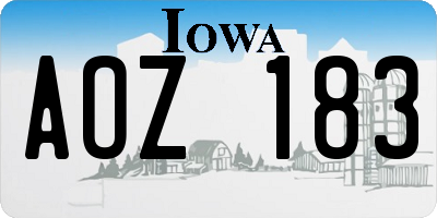 IA license plate AOZ183