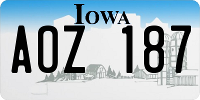 IA license plate AOZ187