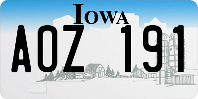IA license plate AOZ191