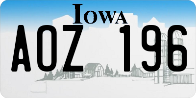 IA license plate AOZ196