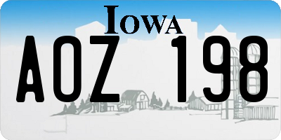IA license plate AOZ198