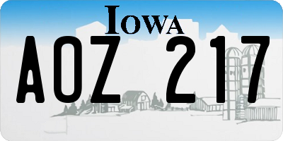 IA license plate AOZ217