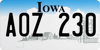 IA license plate AOZ230