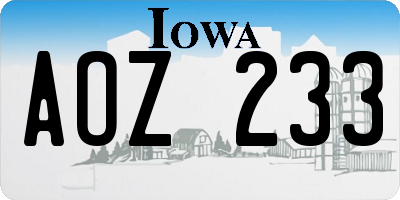 IA license plate AOZ233