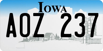 IA license plate AOZ237