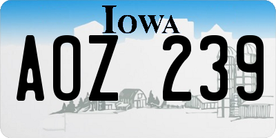 IA license plate AOZ239