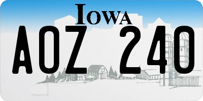 IA license plate AOZ240
