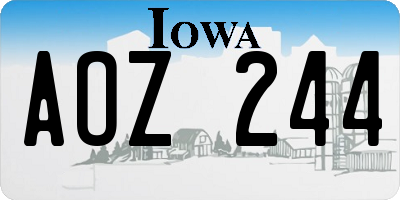 IA license plate AOZ244